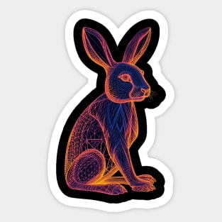 AI DMT Bunny Rabbit Art - Psychedelic Digital Drawing Sticker